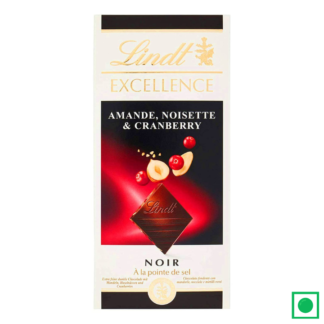 Lindt Excellence Dark Cranberry, Almond & Hazelnut Bar, 100g (Imported) - Remkart