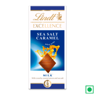 Lindt Excellence Sea Salt Caramel Milk Chocolate, 100g(Imported) - Remkart