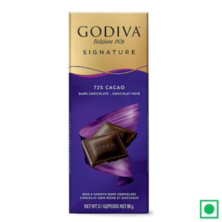 Godiva Signature 72% Cacao Dark Chocolate, 90g - Remkart